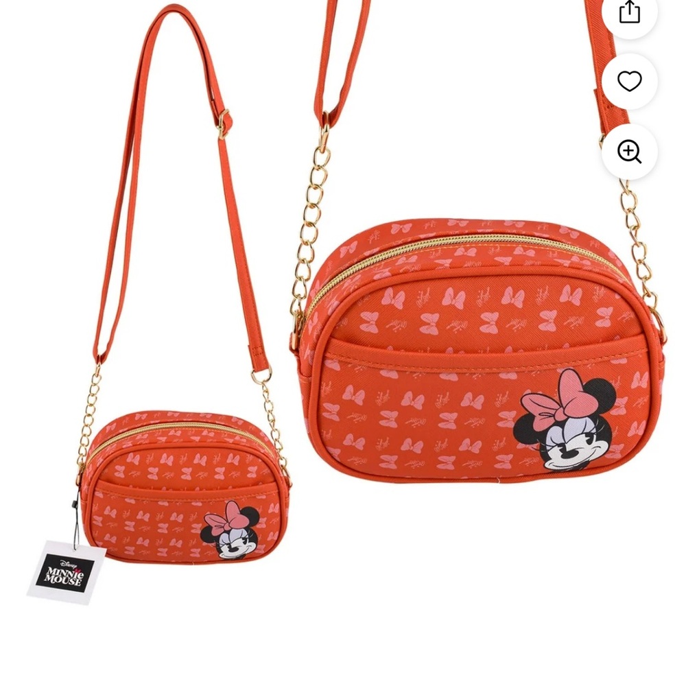Disney Minnie Mouse Crossbody Camera Bag - 7.5" Compact, Adjustable Strap NWT